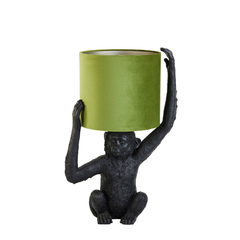 Lámpara de mesa moderna verde y negra con forma de mono Light and Living Monkey - Imagen 2