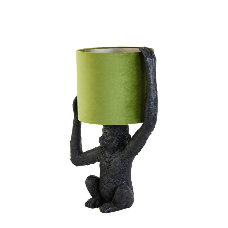 Lámpara de mesa moderna verde y negra con forma de mono Light and Living Monkey - Imagen 3