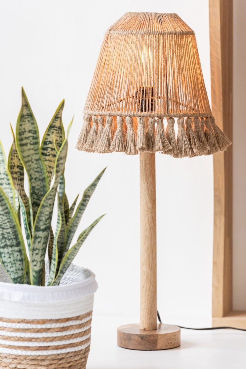 Lámpara de mesa natural beige con cuerda Jolipa Mila - Imagen 3