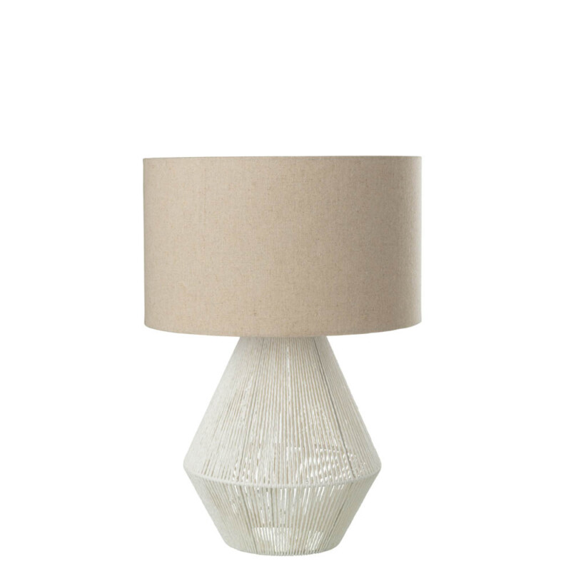 Lámpara de mesa natural blanca con beige Jolipa String - Imagen 2