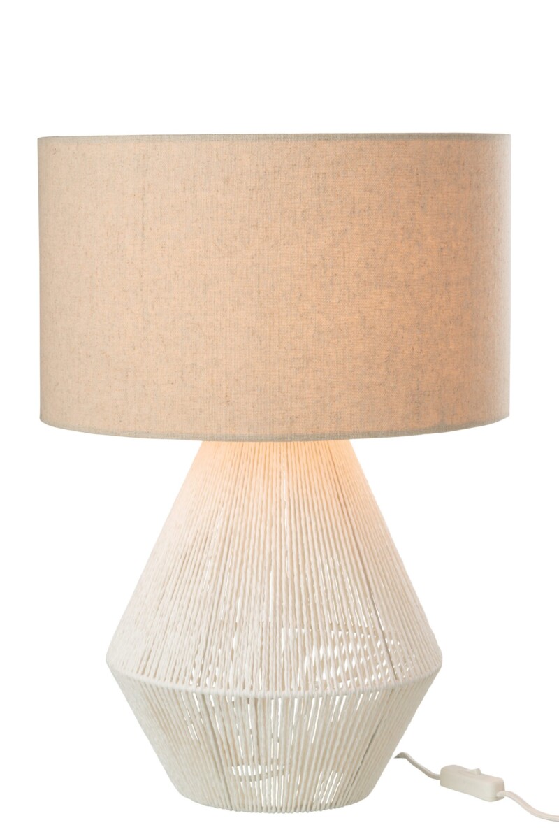 Lámpara de mesa natural blanca con beige Jolipa String - Imagen 3
