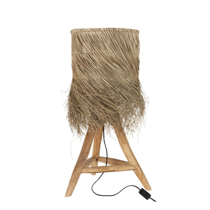 Lámpara de mesa natural de caña con madera Jolipa Rafi - Imagen 2