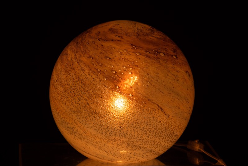 Lámpara de mesa natural marrón de vidrio Jolipa Dany - Imagen 4