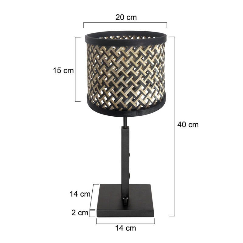 lampara-de-mesa-negra-con-pantalla-de-patron-moderno-steinhauer-stang-naturel-y-negro-3707zw-7