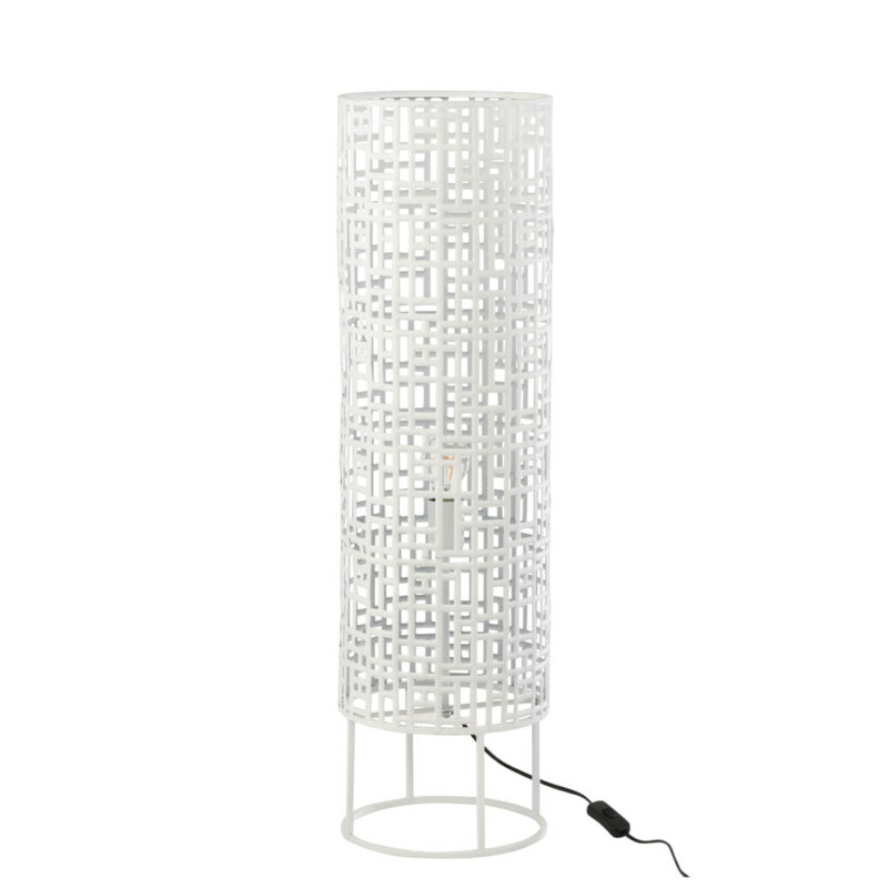 Lámpara de mesa oriental blanca de madera Jolipa Lila - Imagen 2