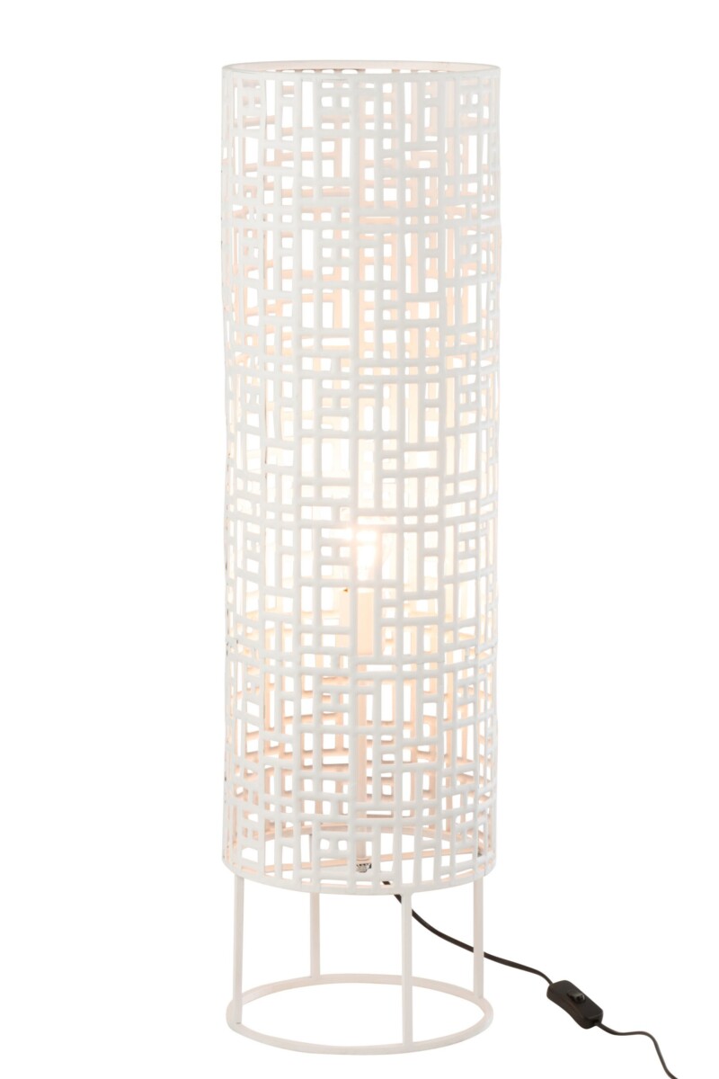 Lámpara de mesa oriental blanca de madera Jolipa Lila - Imagen 3