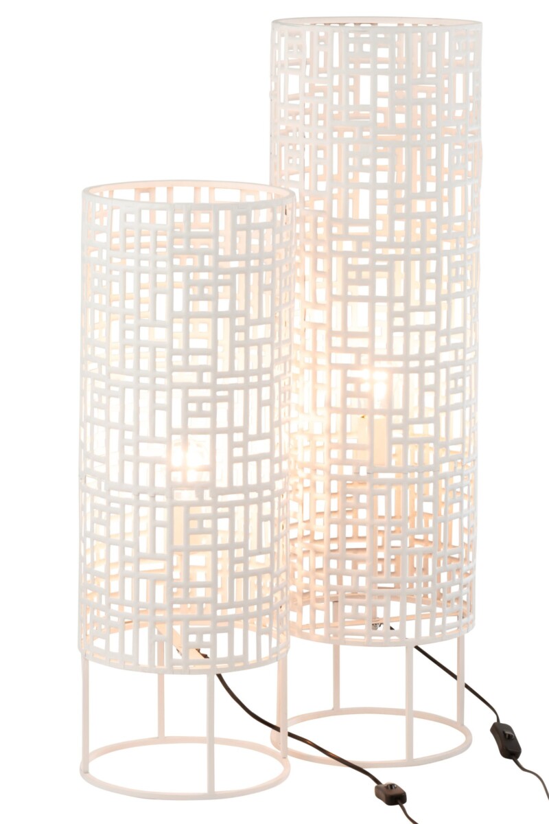 Lámpara de mesa oriental blanca de madera Jolipa Lila - Imagen 6