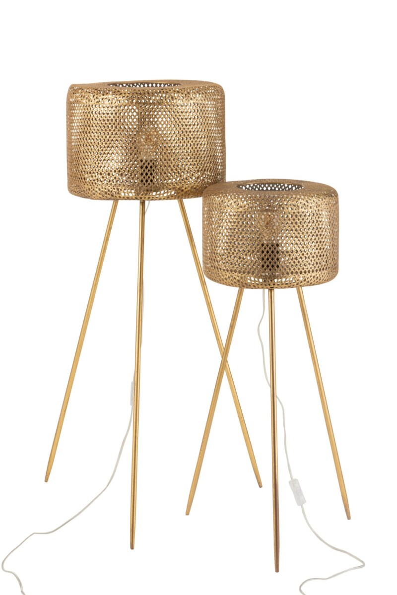 Lámpara de mesa oriental dorada con patas Jolipa Tucker - Imagen 5