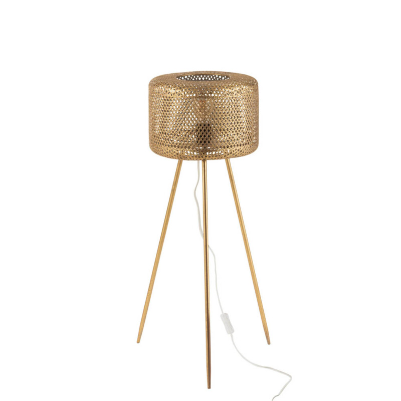 Lámpara de mesa oriental dorada trípode Jolipa Tucketer - Imagen 2