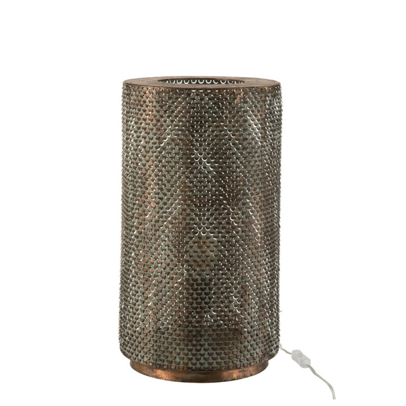 Lámpara de mesa oriental marrón cilíndrica Jolipa Hooks - Imagen 2