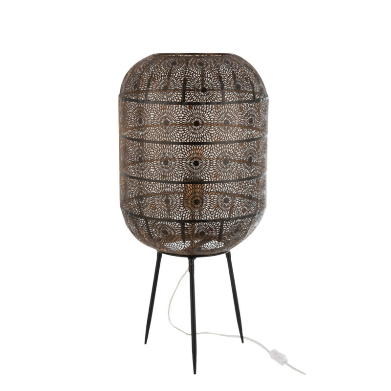 Lámpara de mesa oriental negra con motivo floral Jolipa Paul - Imagen 2