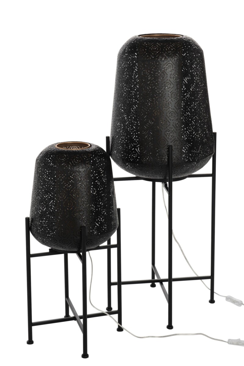 Lámpara de mesa oriental negra de malla fina Jolipa Oriental - Imagen 5
