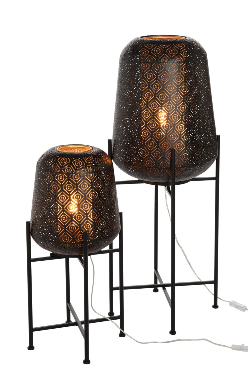 Lámpara de mesa oriental negra de malla fina Jolipa Oriental - Imagen 6