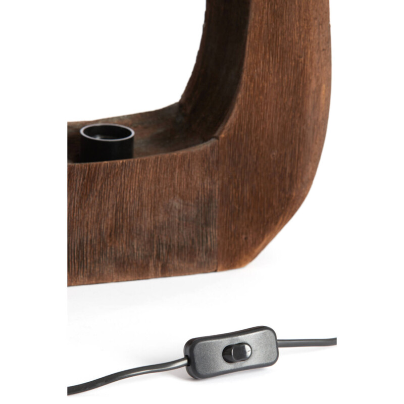 Lámpara de mesa rectangular rústica en marrón Light and Living Kelafo - Imagen 5