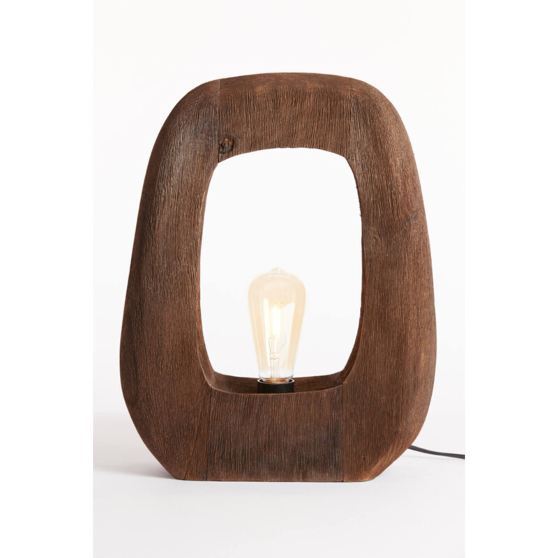 Lámpara de mesa rectangular rústica en marrón Light and Living Kelafo - Imagen 6