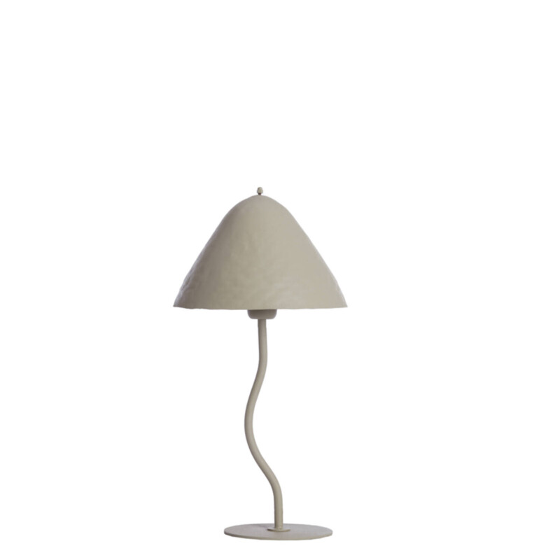 Lámpara de mesa redonda beige moderna con base redonda Light and Living Elimo - Imagen 2