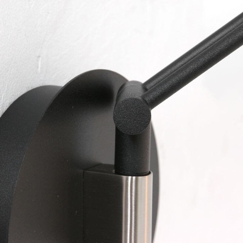 Aplique de pared negra flexible con placa de vidrio Steinhauer Soleil - Imagen 16