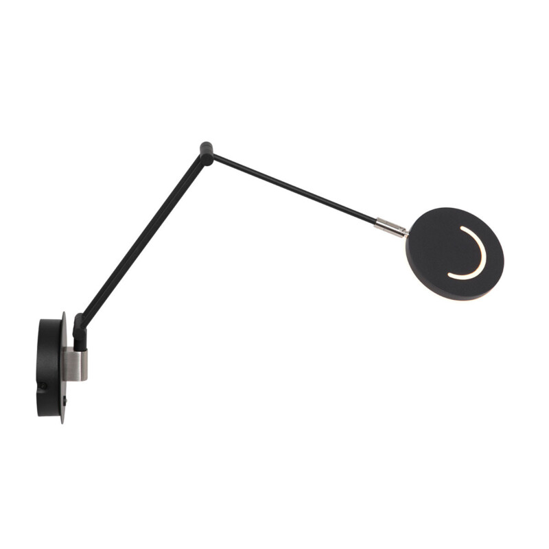 Aplique de pared negra flexible con placa de vidrio Steinhauer Soleil - Imagen 2