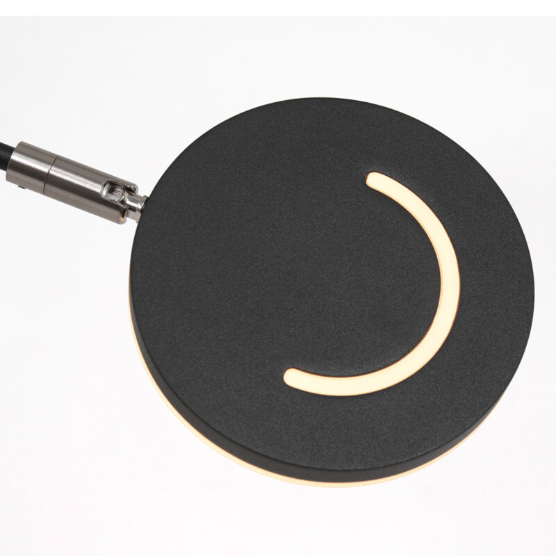 Aplique de pared negra flexible con placa de vidrio Steinhauer Soleil - Imagen 3