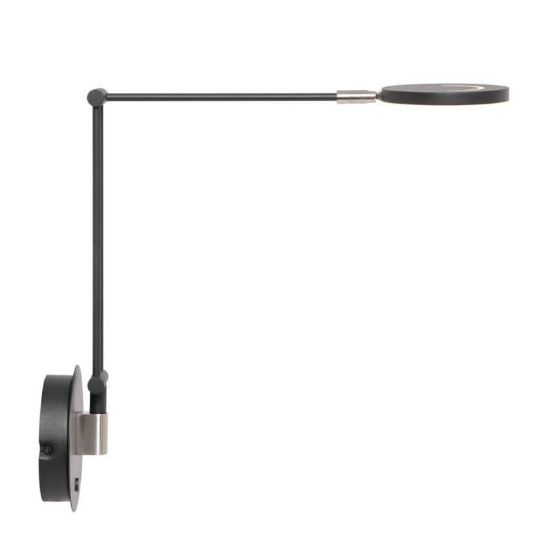 Aplique de pared negra flexible con placa de vidrio Steinhauer Soleil - Imagen 9