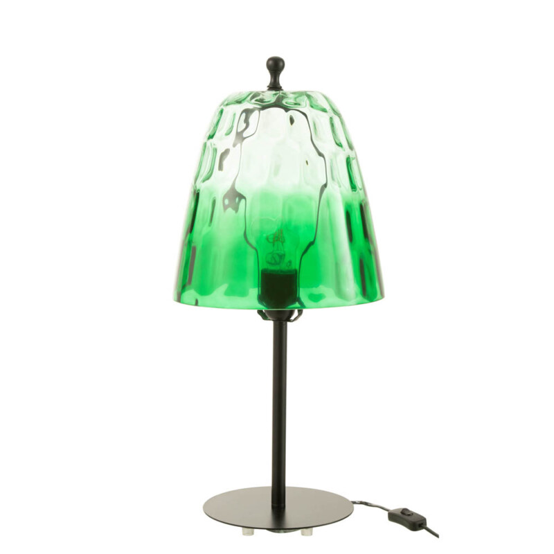 Lámpara de mesa retro de vidrio verde Jolipa Oceane - Imagen 2