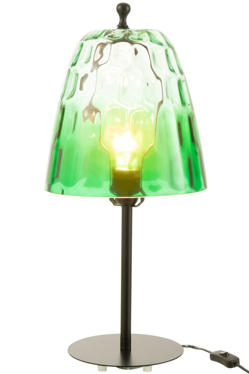 Lámpara de mesa retro de vidrio verde Jolipa Oceane - Imagen 3