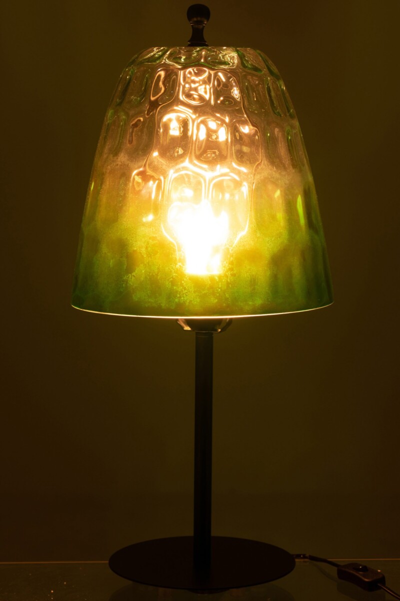 Lámpara de mesa retro de vidrio verde Jolipa Oceane - Imagen 4