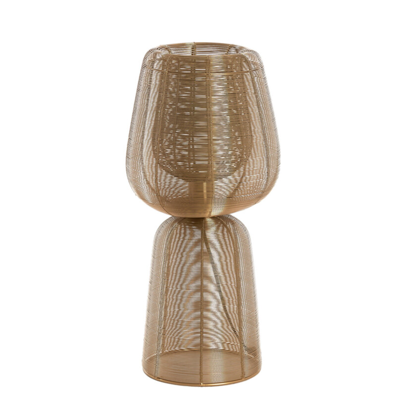 Lámpara de mesa retro dorada con alambre de metal fino Light and Living Aboso - Imagen 2