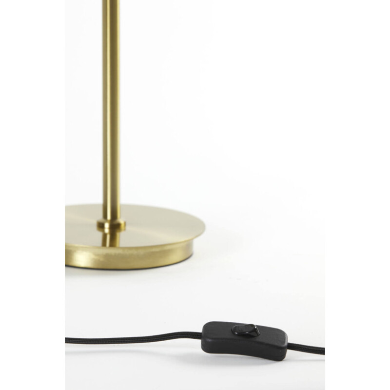 Lámpara de mesa retro dorada con esfera de vidrio ahumado Light and Living Magdala - Imagen 3