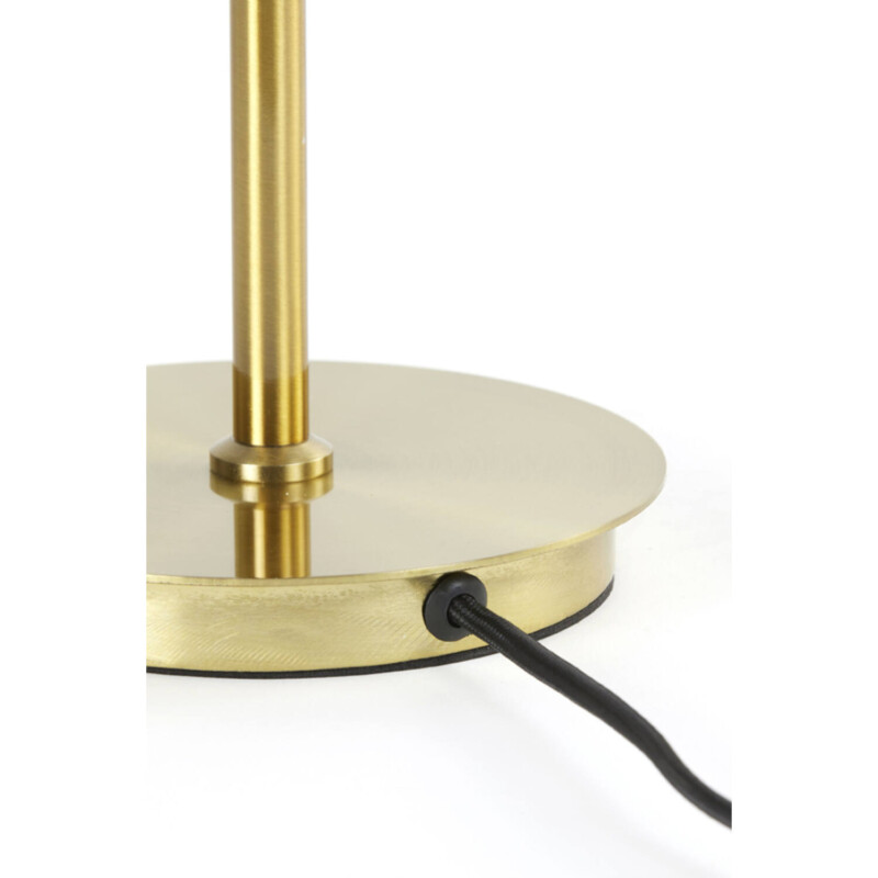 Lámpara de mesa retro dorada con esfera de vidrio ahumado Light and Living Magdala - Imagen 4