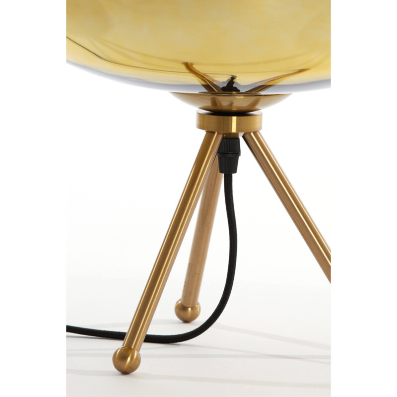 Lámpara de mesa retro dorada con trípode Light and Living Mayson - Imagen 3