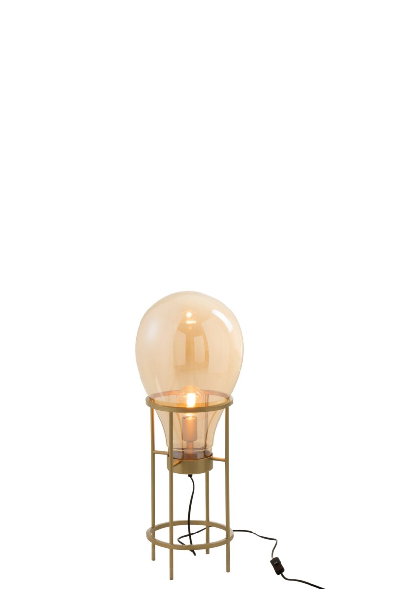 Lámpara de mesa retro dorada de vidrio ahumado Jolipa Balloon Poly - Imagen 3