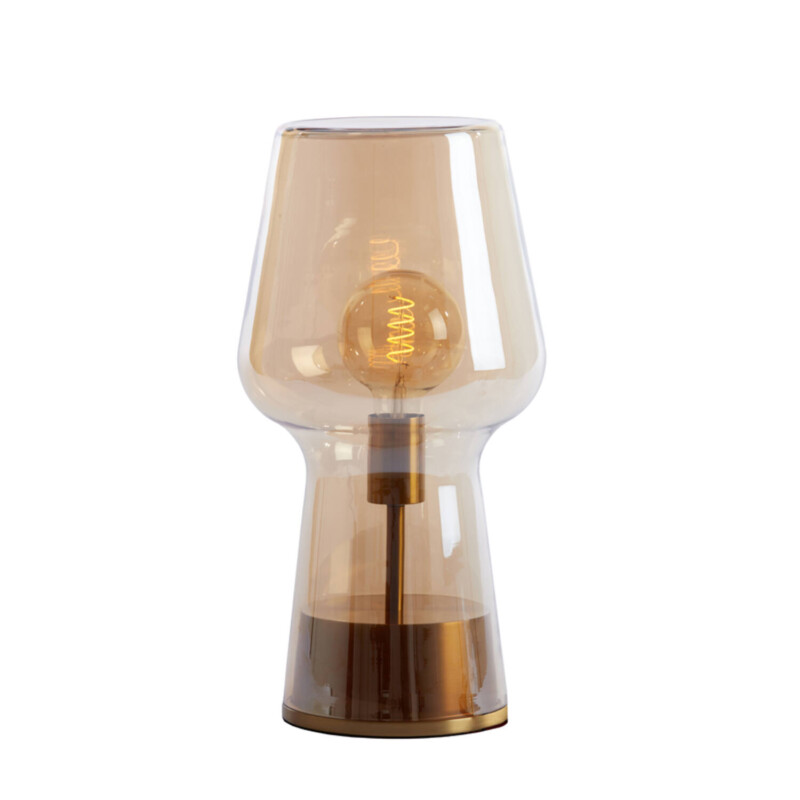 Lámpara de mesa retro dorada de vidrio ahumado Light and Living Tonga - Imagen 4