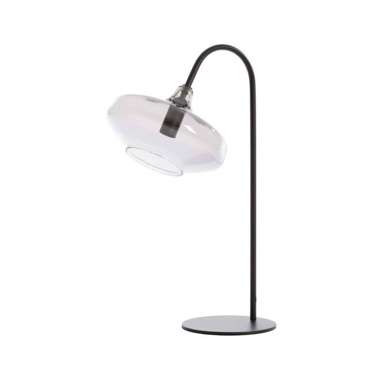 Lámpara de mesa retro negra con vidrio ahumado blanco Light and Living Solna - Imagen 2