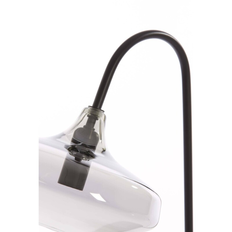 Lámpara de mesa retro negra con vidrio ahumado blanco Light and Living Solna - Imagen 3