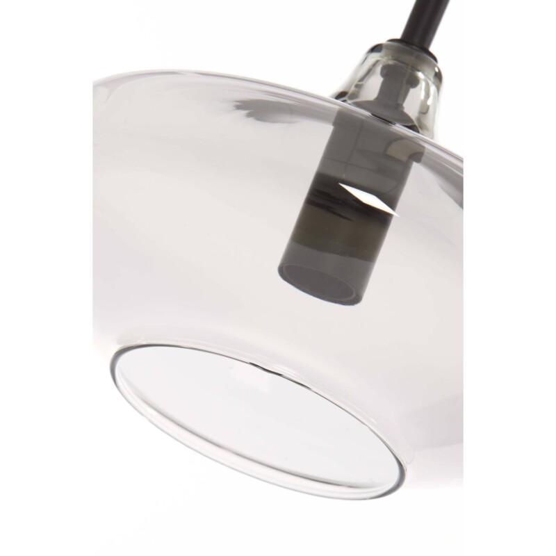 Lámpara de mesa retro negra con vidrio ahumado blanco Light and Living Solna - Imagen 4