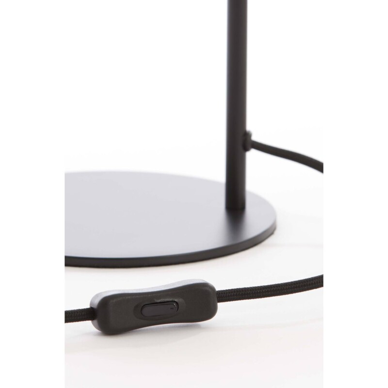 Lámpara de mesa retro negra con vidrio ahumado blanco Light and Living Solna - Imagen 6