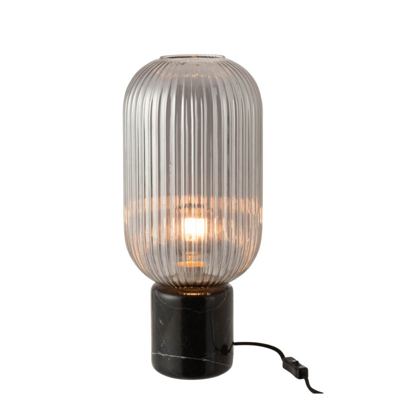Lámpara de mesa retro negra con vidrio ahumado Jolipa Yufo - Imagen 2