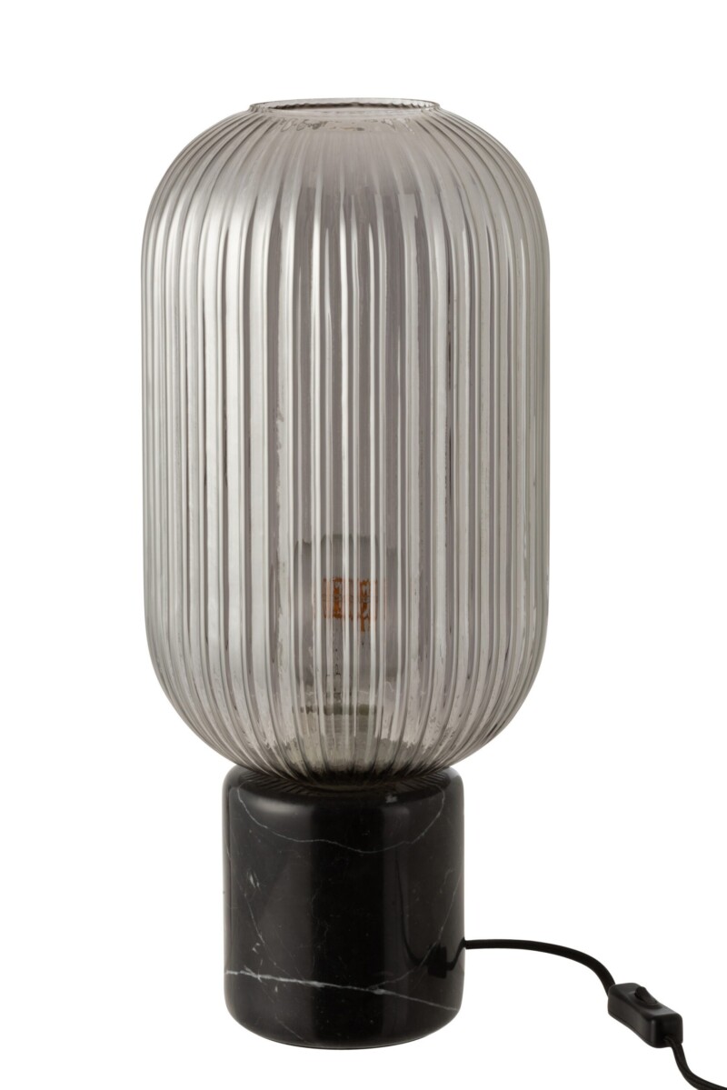 Lámpara de mesa retro negra con vidrio ahumado Jolipa Yufo - Imagen 3