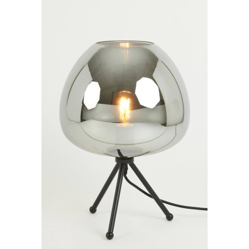 Lámpara de mesa retro negra con vidrio ahumado Light and Living Mayson - Imagen 4