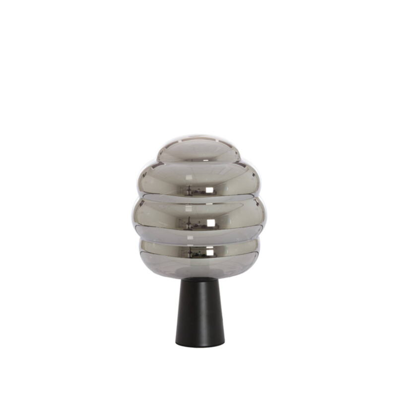 Lámpara de mesa retro negra con vidrio ahumado Light and Living Misty - Imagen 2