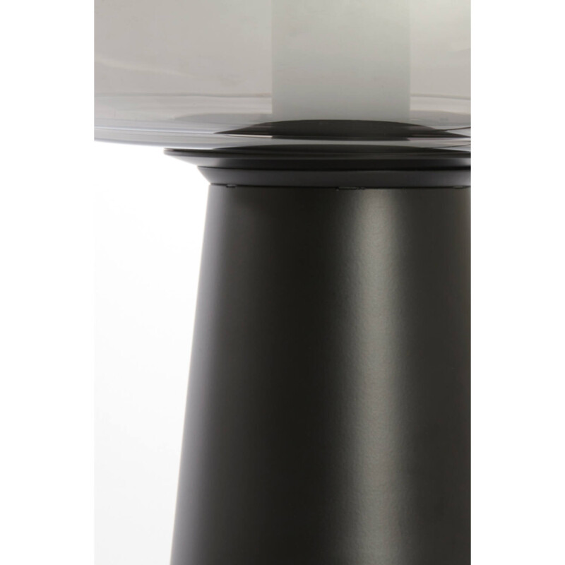 Lámpara de mesa retro negra con vidrio ahumado Light and Living Misty - Imagen 4