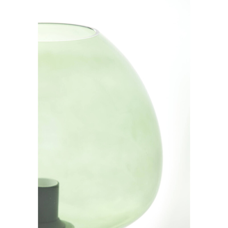Lámpara de mesa retro negra con vidrio ahumado verde Light and Living Mayson - Imagen 4