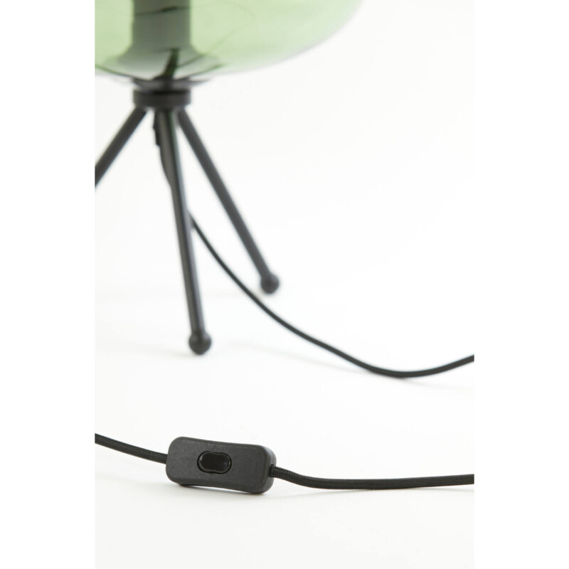 Lámpara de mesa retro negra con vidrio ahumado verde Light and Living Mayson - Imagen 7