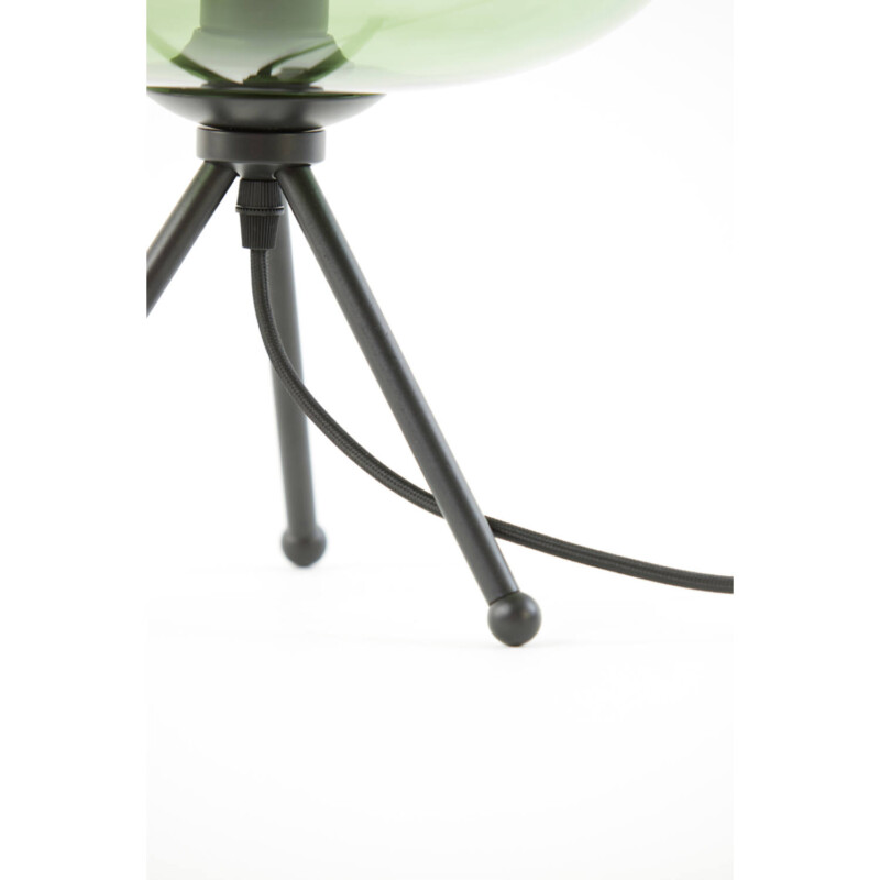 Lámpara de mesa retro negra con vidrio ahumado verde Light and Living Mayson - Imagen 9
