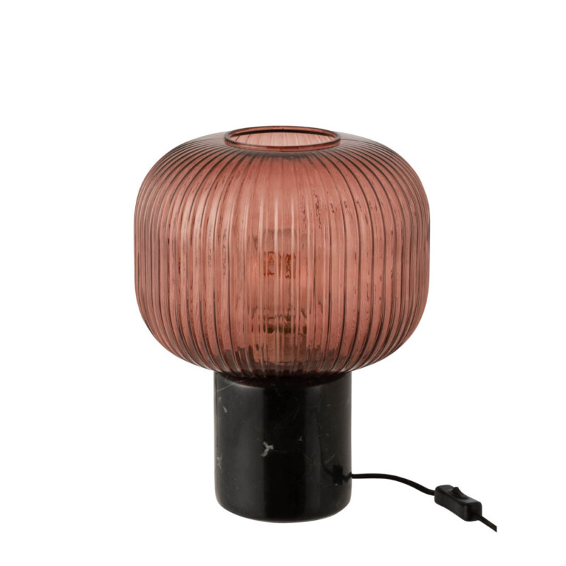Lámpara de mesa retro negra con vidrio rojo Jolipa Yufo - Imagen 2