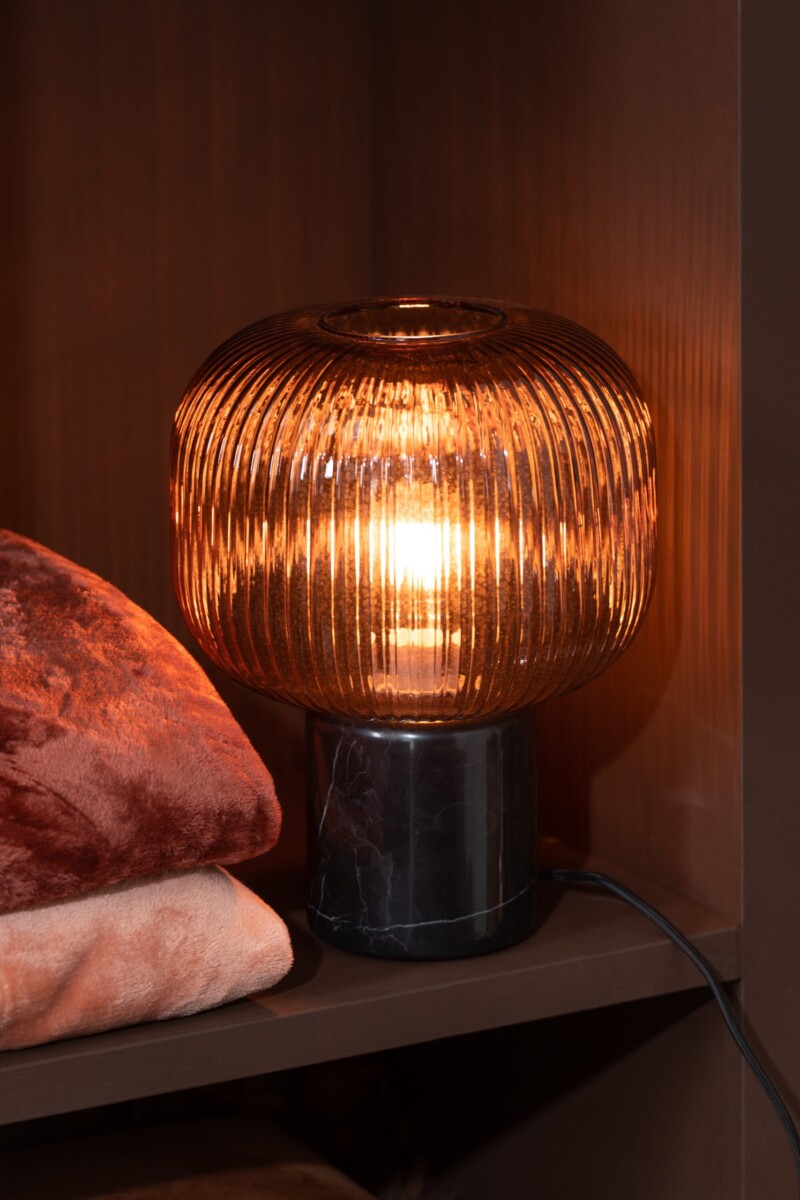 Lámpara de mesa retro negra con vidrio rojo Jolipa Yufo - Imagen 3