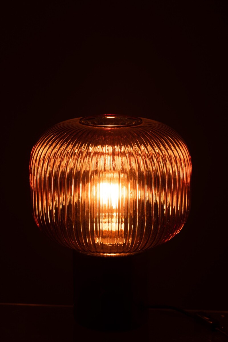 Lámpara de mesa retro negra con vidrio rojo Jolipa Yufo - Imagen 5