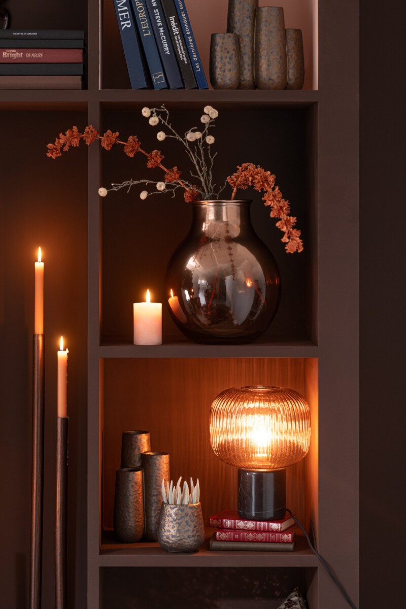 Lámpara de mesa retro negra con vidrio rojo Jolipa Yufo - Imagen 6