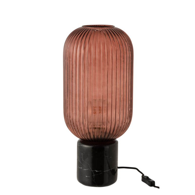 Lámpara de mesa retro negra de vidrio acanalado Jolipa Yufo - Imagen 2